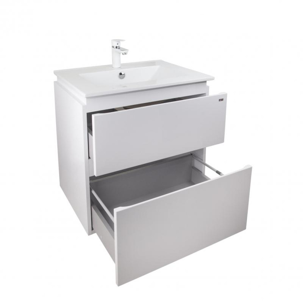 Комплект Qtap Albatross 605х725х460 White тумба підвісна + раковина врізна QT0172TP600D3060CW