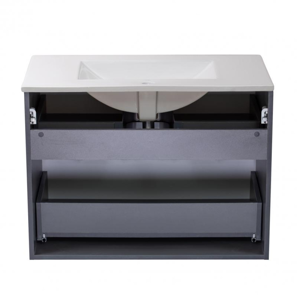 Комплект Qtap Scorpio 810х585х460 Graphite тумба підвісна + раковина врізна QT1472TPВ8023080CG