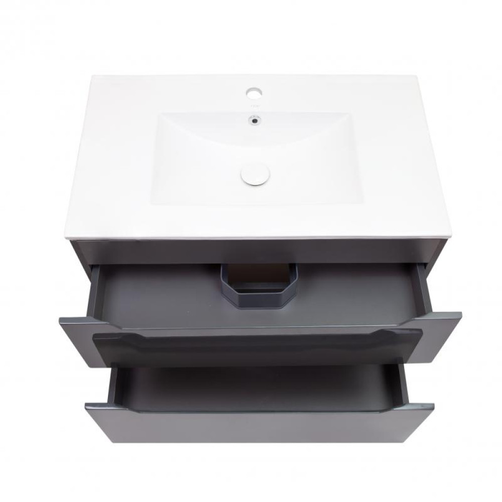 Комплект Qtap Scorpio 810х585х460 Graphite тумба підвісна + раковина врізна QT1472TPВ8023080CG