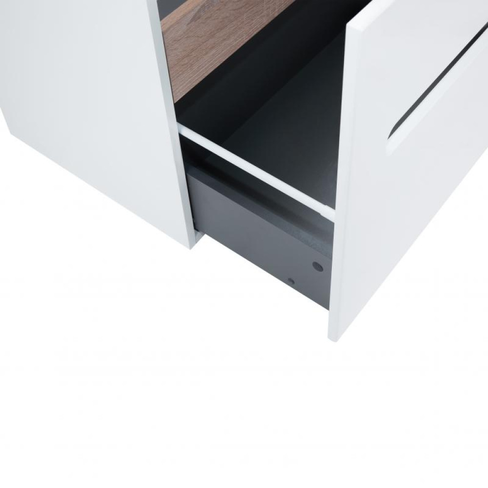 Тумба підвісна Qtap Virgo 600х580х437 White / Whitish oak QT1874TPА601W