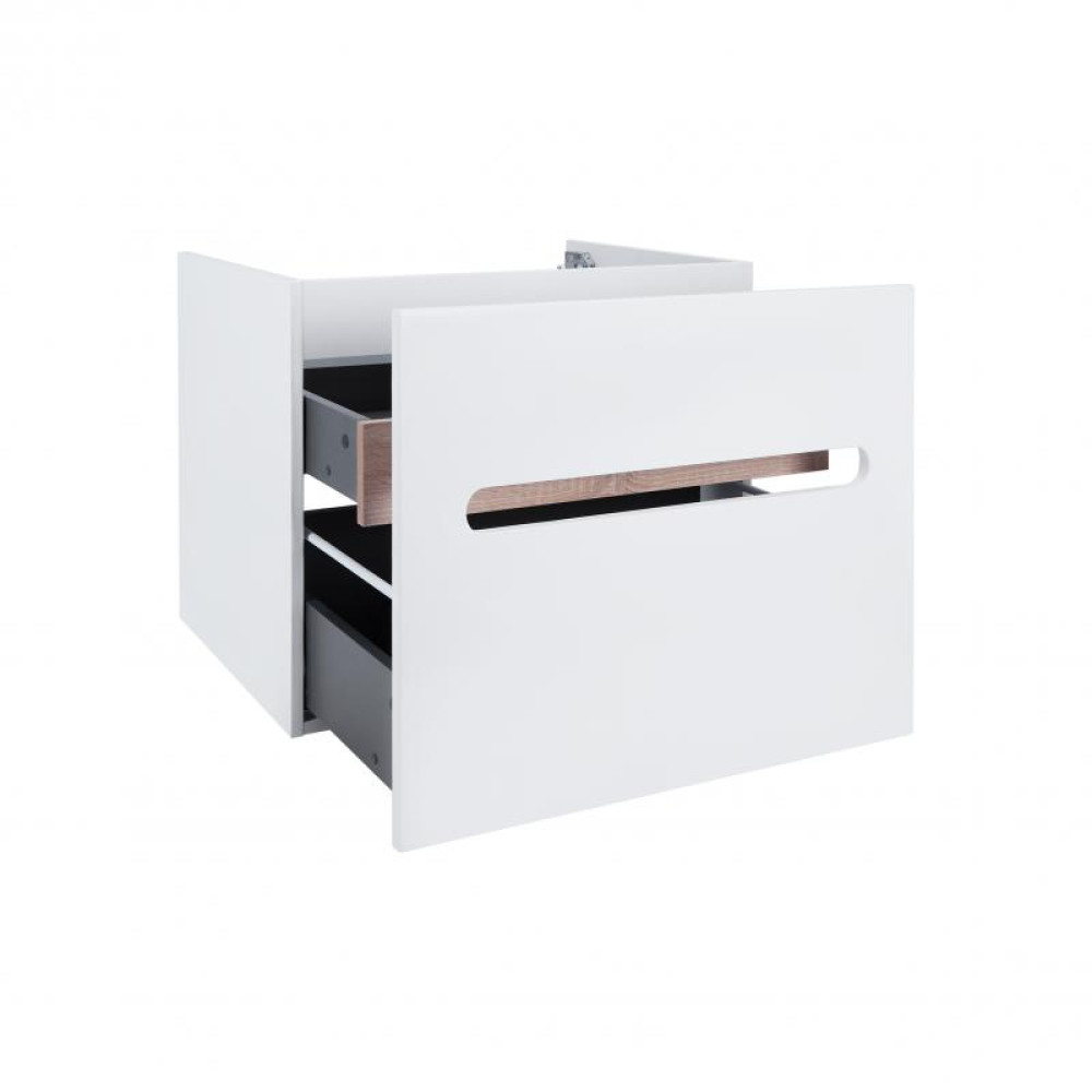 Тумба підвісна Qtap Virgo 700х580х437 White / Whitish oak QT1874TPА701W