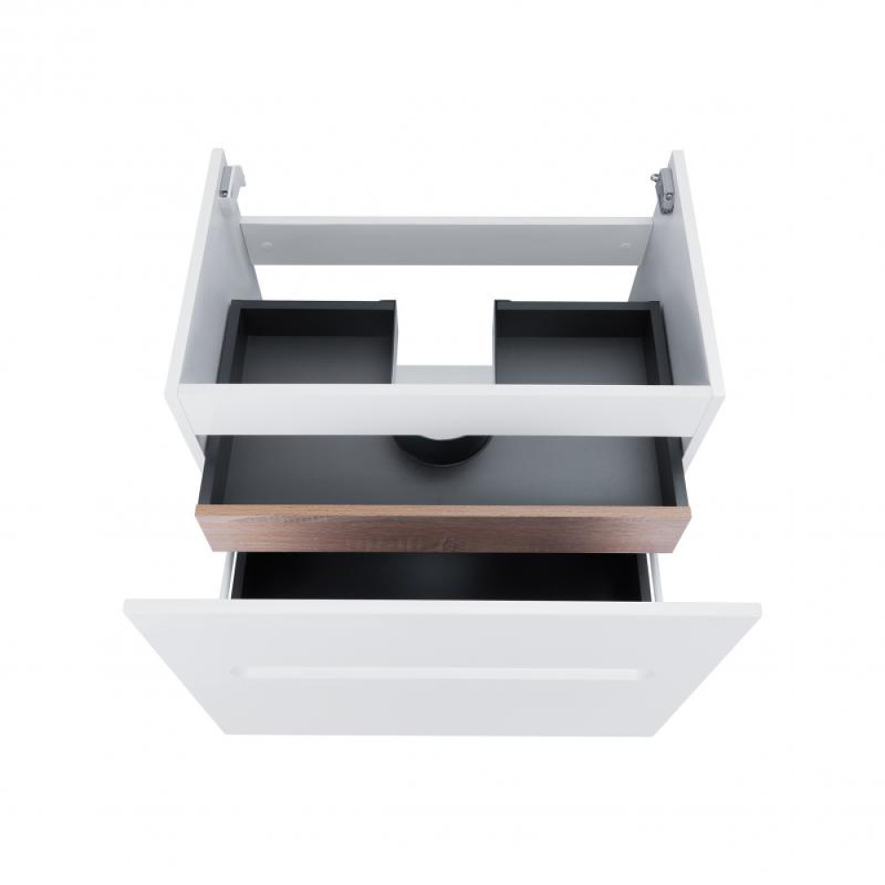 Тумба підвісна Qtap Virgo 700х580х437 White / Whitish oak QT1874TPА701W