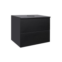 Тумба підвісна Qtap Tern Matt black зі стільницею QT1779TPL602MB