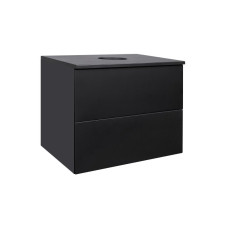 Тумба подвесная Qtap Tern Matt black со столешницей QT1779TPL602MB