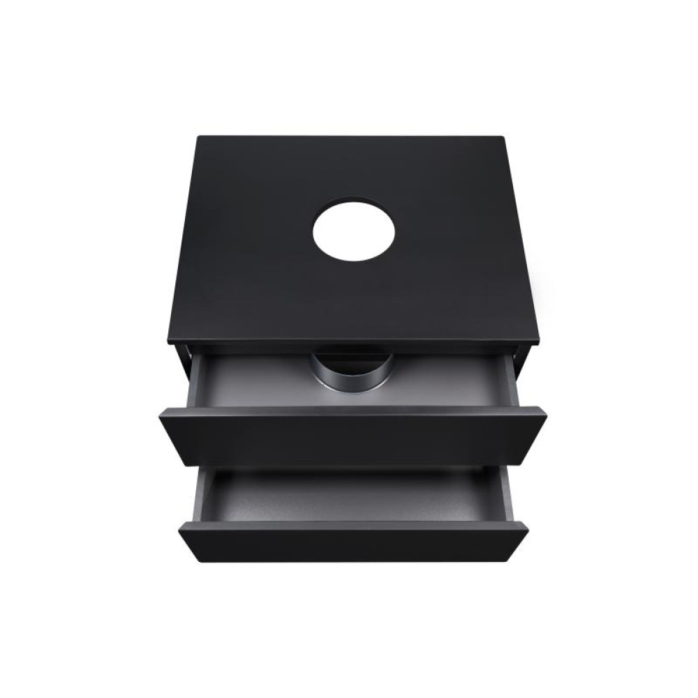 Тумба підвісна Qtap Tern Matt black зі стільницею QT1779TPL602MB
