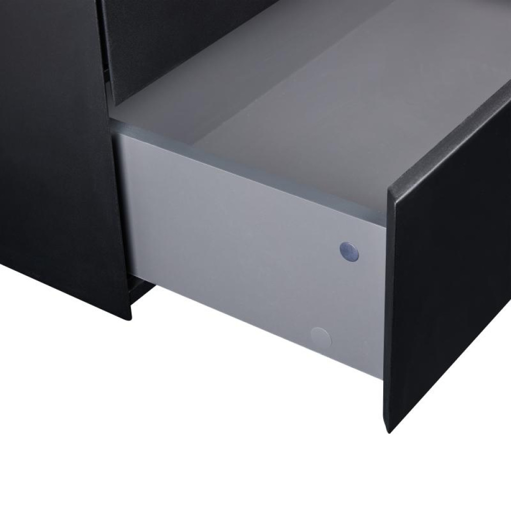 Тумба для підлоги Qtap Tern Matt black зі стільницею QT1780TNL702MB