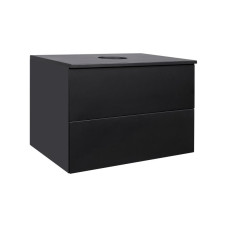Тумба подвесная Qtap Tern Matt black со столешницей QT1779TPL702MB