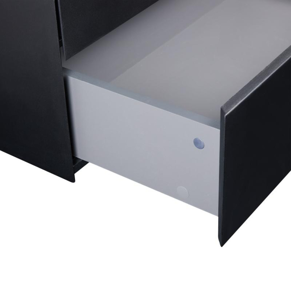 Тумба підвісна Qtap Tern Matt black зі стільницею QT1779TPL702MB