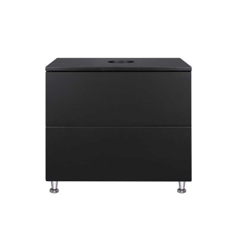 Тумба для підлоги Qtap Tern Matt black зі стільницею QT1780TNL802MB