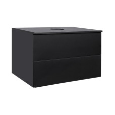 Тумба подвесная Qtap Tern Matt black со столешницей QT1779TPL802MB