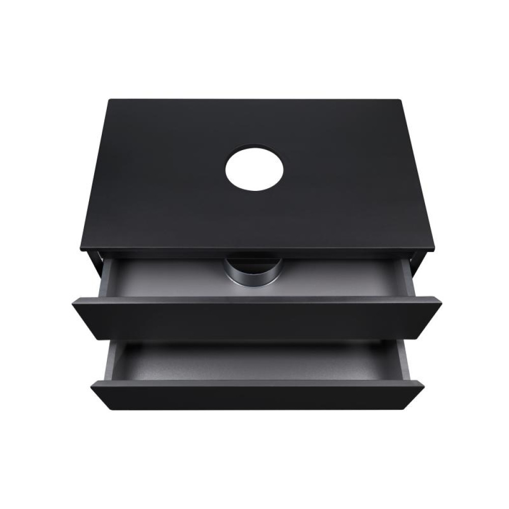 Тумба підвісна Qtap Tern Matt black зі стільницею QT1779TPL802MB