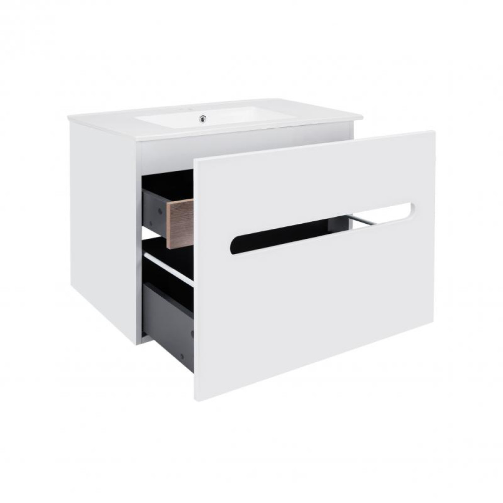 Комплект Qtap Virgo White/Whitish oak підвісна тумба + раковина врізна QT1872TPА8013080CW