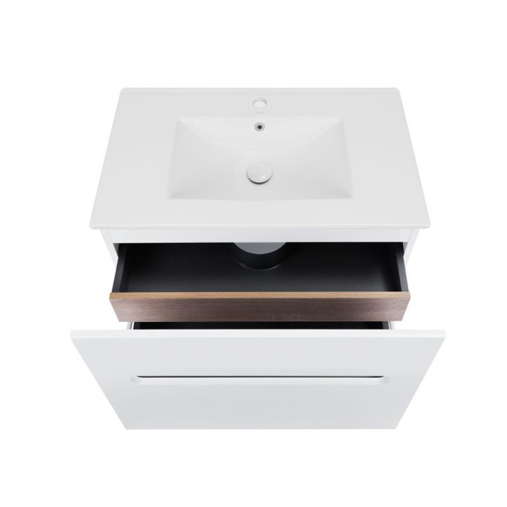 Комплект Qtap Virgo White/Whitish oak підвісна тумба + раковина врізна QT1872TPА8013080CW