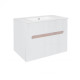 Комплект Qtap Virgo White/Whitish oak підвісна тумба + раковина врізна QT1872TPА8013080CW