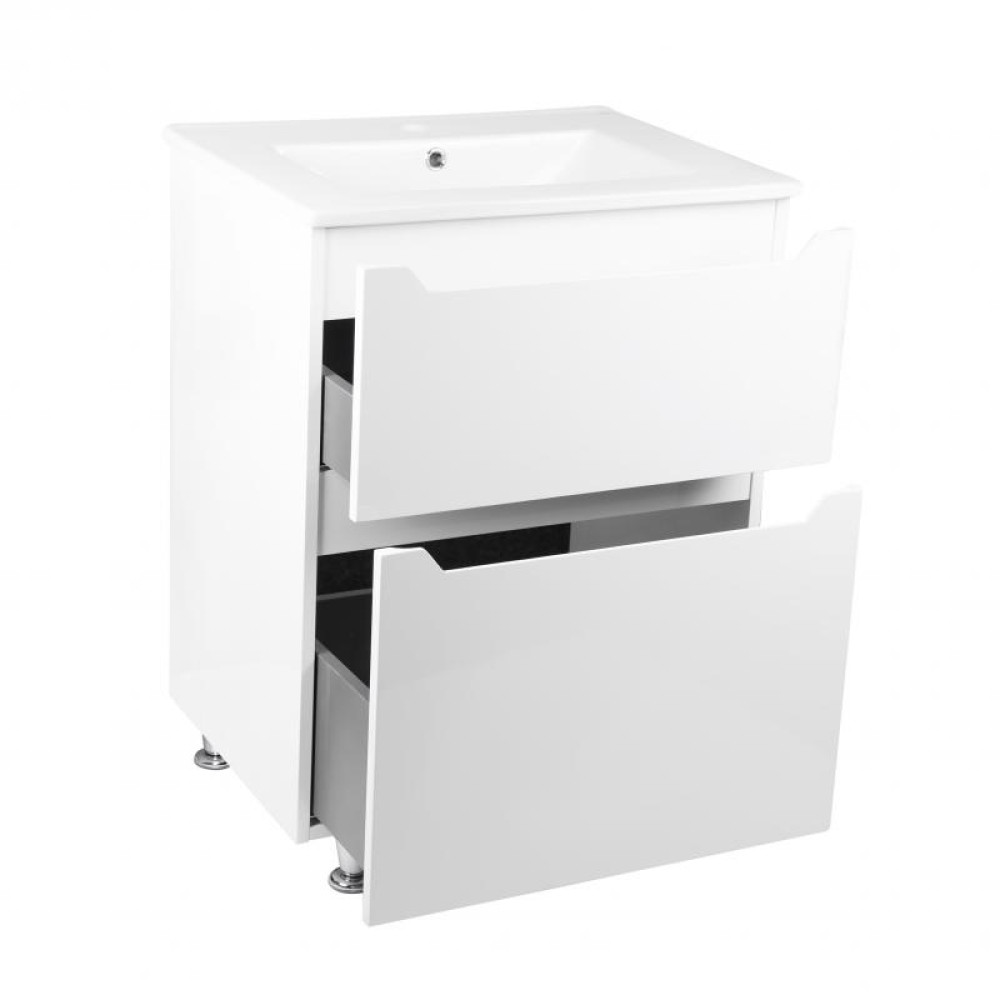 Комплект Qtap Scorpio 605х825х460 White тумба підлогова + раковина врізна QT1471TNВ6013060CW