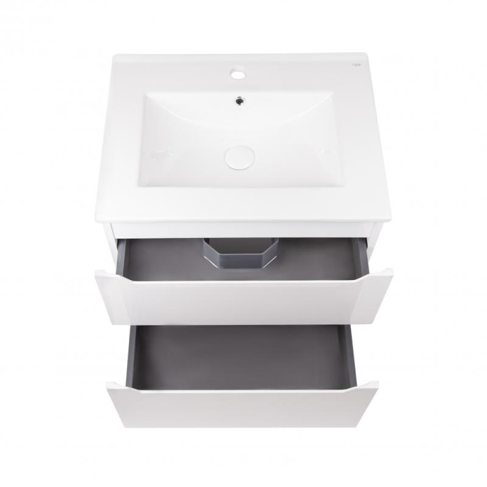 Комплект Qtap Scorpio 600х600х470 White тумба підвісна + раковина врізна QT1472TPВ6013060CW