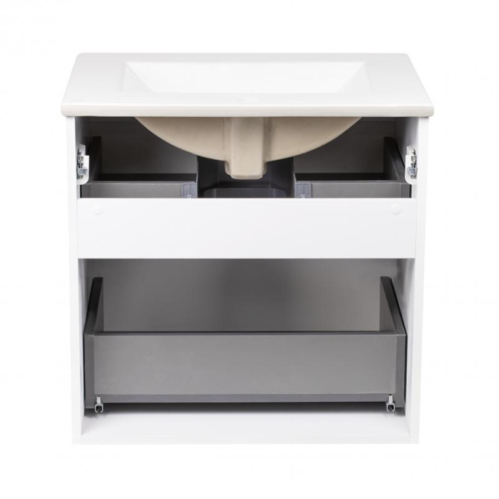 Комплект Qtap Scorpio 600х600х470 White тумба підвісна + раковина врізна QT1472TPВ6013060CW