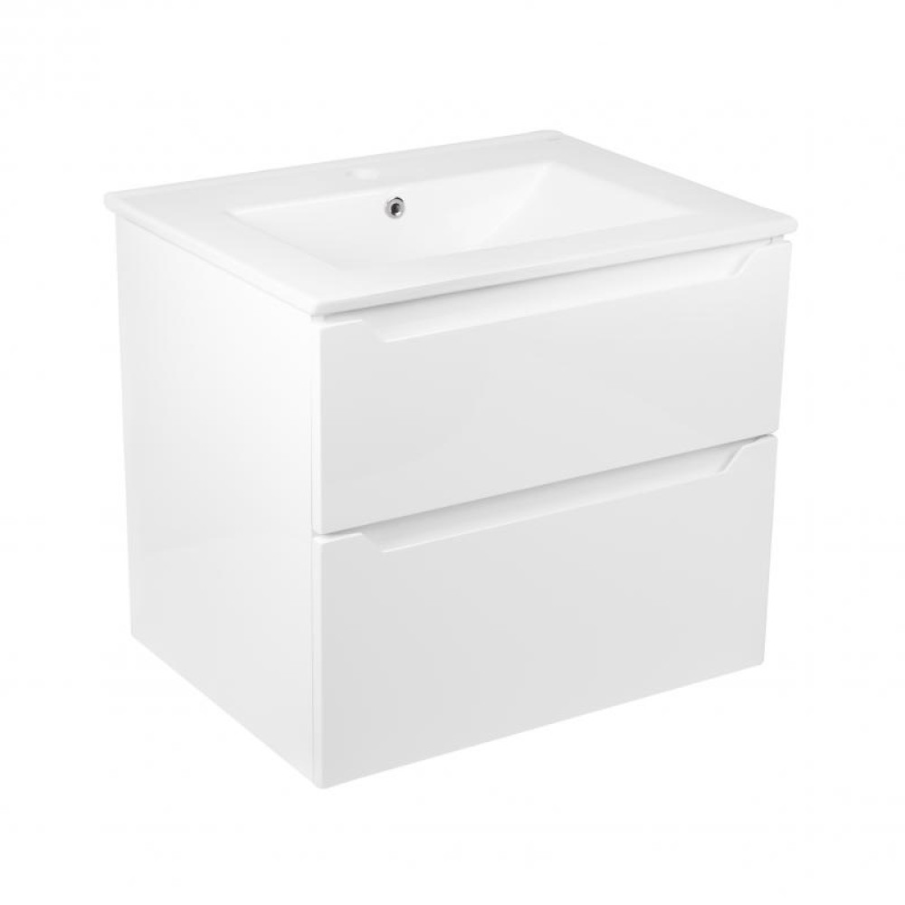 Комплект Qtap Scorpio 710х585х460 White тумба підвісна + раковина врізна QT1472TPВ7013070CW