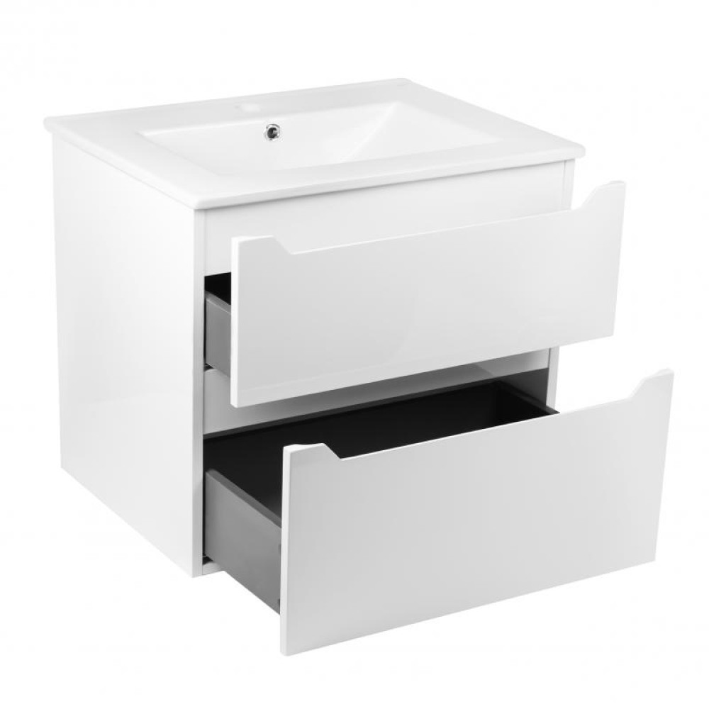 Комплект Qtap Scorpio 710х585х460 White тумба підвісна + раковина врізна QT1472TPВ7013070CW