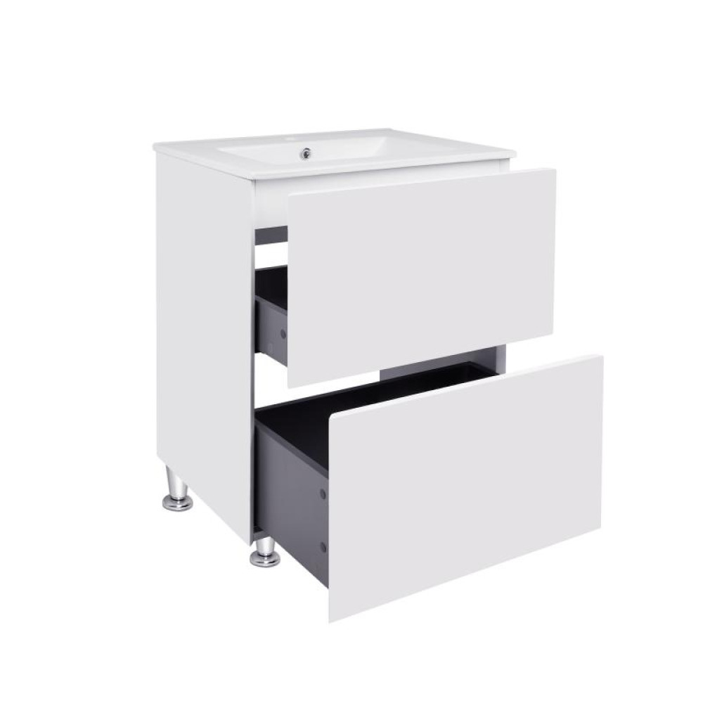 Комплект Qtap Tern White тумба підлогова + раковина врізна QT1771TNL6013060CW