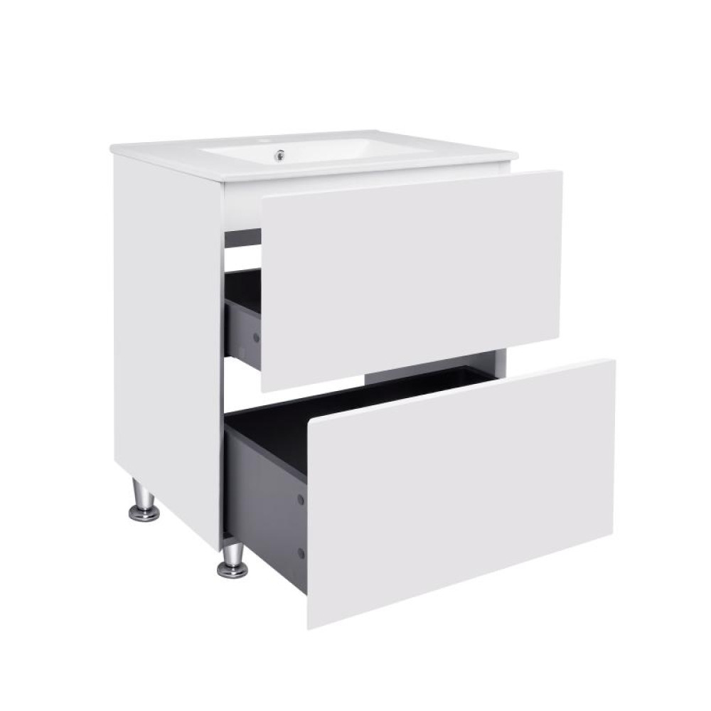 Комплект Qtap Tern White тумба для підлоги + раковина врізна QT1771TNL7013070CW