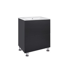 Комплект Qtap Tern Matt black тумба підлогова + раковина врізна QT1771TNL6023060CMB