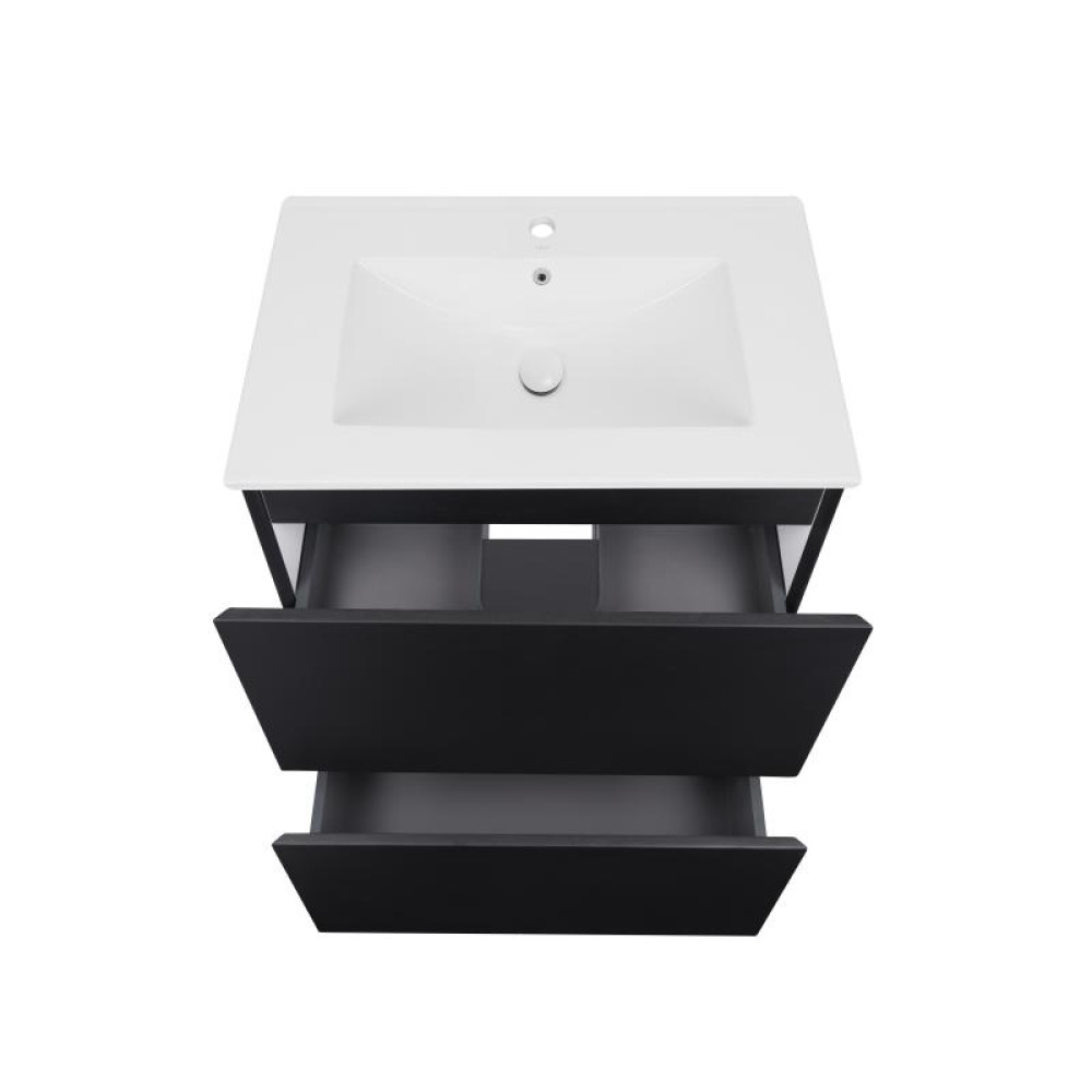 Комплект Qtap Tern Matt black тумба підлогова + раковина врізна QT1771TNL6023060CMB