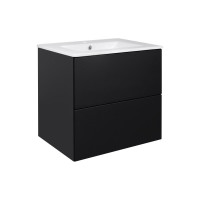 Комплект Qtap Tern Matt black тумба підвісна + раковина врізна QT1772TPL6023060CMB