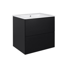 Комплект Qtap Tern Matt black тумба підвісна + раковина врізна QT1772TPL6023060CMB