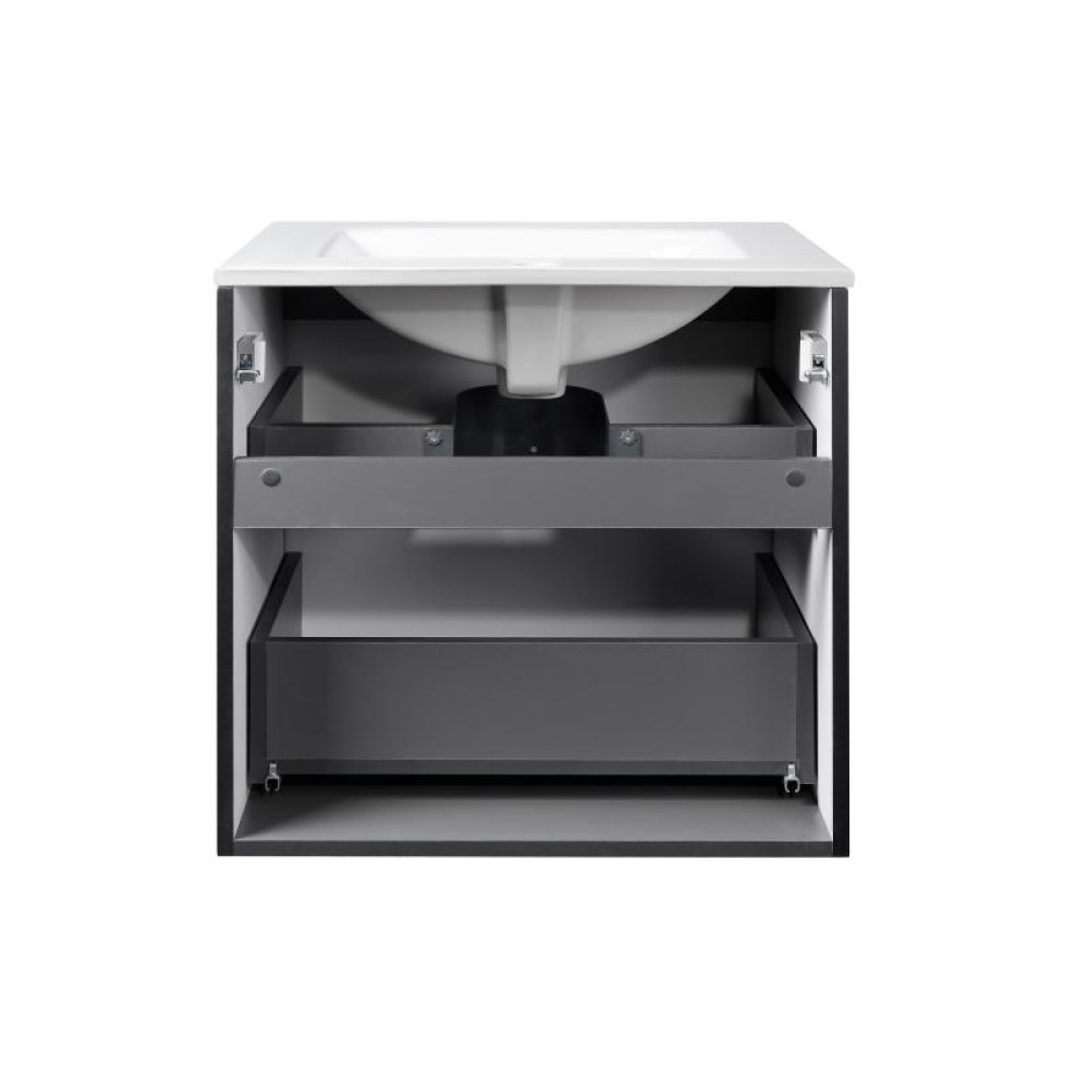 Комплект Qtap Tern Matt black тумба підвісна + раковина врізна QT1772TPL6023060CMB