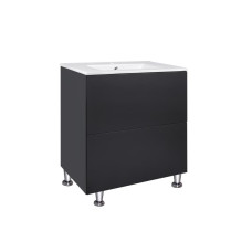 Комплект Qtap Tern Matt black тумба підлогова + раковина врізна QT1771TNL7023070CMB