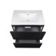 Комплект Qtap Tern Matt black тумба підлогова + раковина врізна QT1771TNL7023070CMB