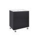 Комплект Qtap Tern Matt black тумба підлогова + раковина врізна QT1771TNL7023070CMB