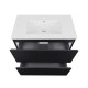 Комплект Qtap Tern Matt black тумба підвісна + раковина врізна QT1772TPL7023070CMB
