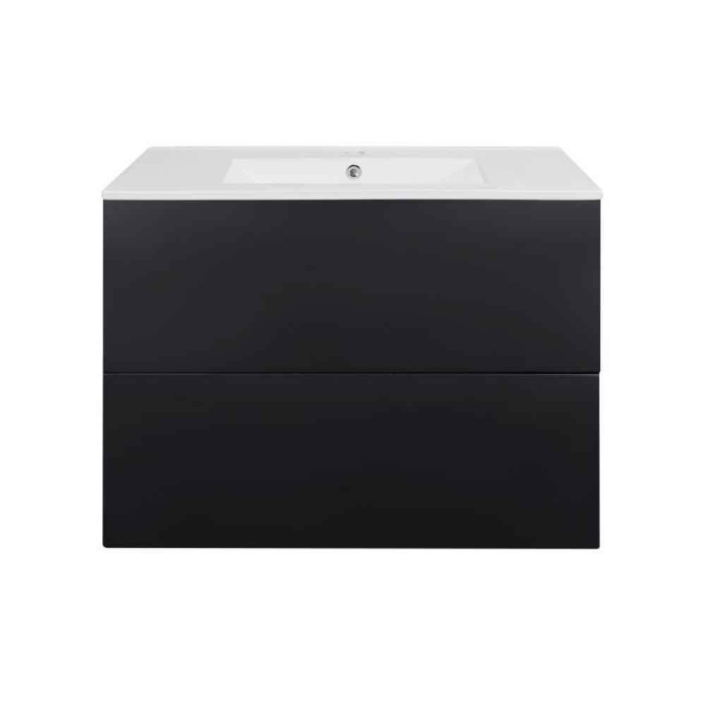 Комплект Qtap Tern Matt black тумба підвісна + раковина врізна QT1772TPL8023080CMB