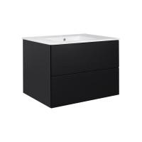 Комплект Qtap Tern Matt black тумба подвесная + раковина врезная QT1772TPL8023080CMB
