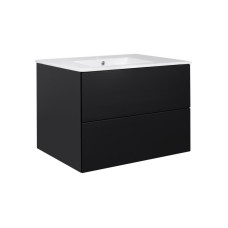 Комплект Qtap Tern Matt black тумба підвісна + раковина врізна QT1772TPL8023080CMB