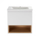 Комплект Qtap Robin 600х580х437 White / Whitish oak тумба підвісна + раковина врізна QT1372TPВ6001WWO