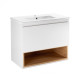 Комплект Qtap Robin 700х580х437 White / Whitish oak тумба підвісна + раковина врізна QT1372TPВ7001WWO