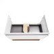 Комплект Qtap Robin 800х580х437 White / Whitish oak тумба підвісна + раковина врізна QT1372TPВ8001WWO