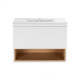 Комплект Qtap Robin 800х580х437 White / Whitish oak тумба підвісна + раковина врізна QT1372TPВ8001WWO