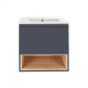 Комплект Qtap Robin 600х580х437 Graphite / Whitish oak тумба підвісна + раковина врізна QT1372TPВ6002GWO