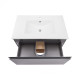 Комплект Qtap Robin 700х580х437 Graphite / Whitish oak тумба підвісна + раковина врізна QT1372TPВ7002GWO