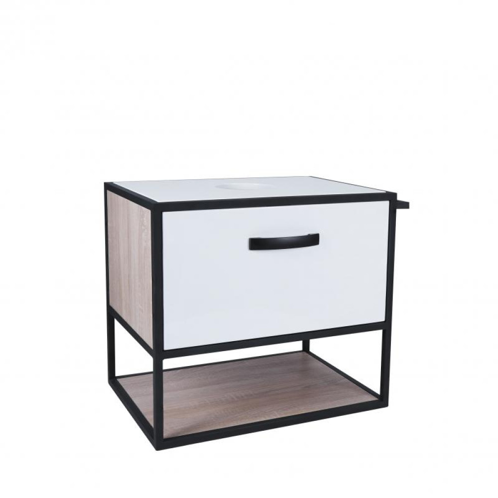 Тумба підвісна Qtap Taurus 600х476х469 White / Whitish oak зі стільницею QT2479TPT603WWO