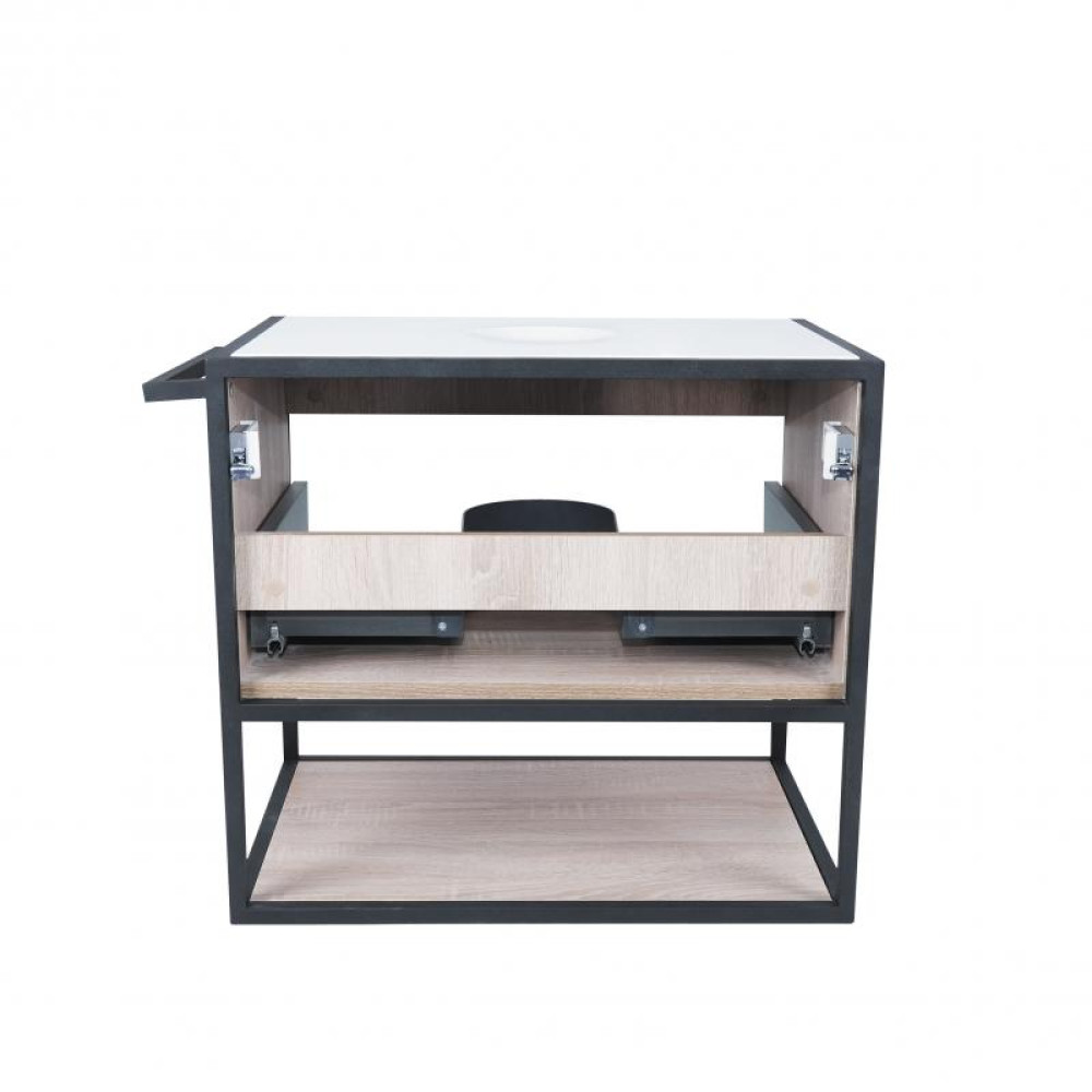 Тумба підвісна Qtap Taurus 600х476х469 White / Whitish oak зі стільницею QT2479TPT603WWO