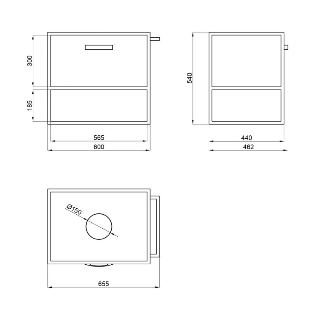 Тумба підвісна Qtap Taurus 600х476х469 White / Whitish oak зі стільницею QT2479TPT603WWO