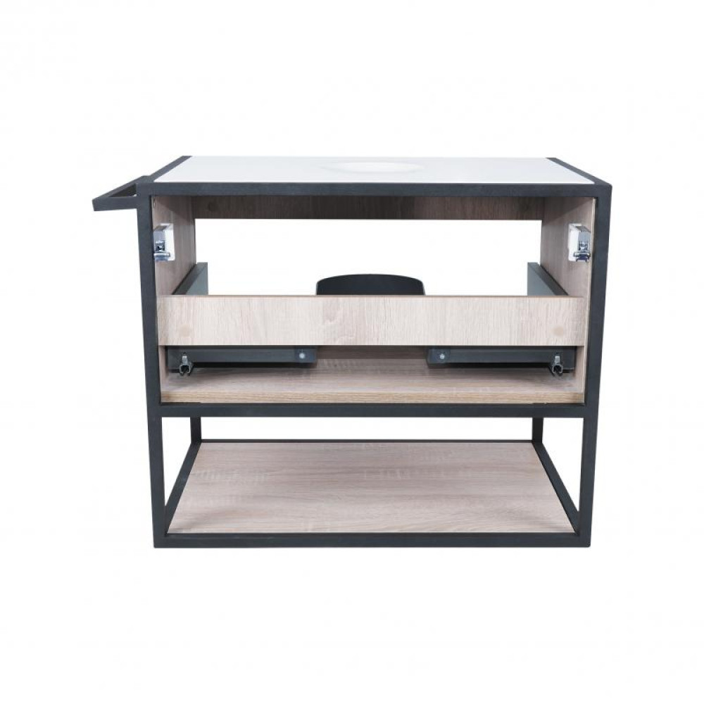 Тумба підвісна Qtap Taurus 700х476х469 White / Whitish oak зі стільницею QT2479TPT703WWO