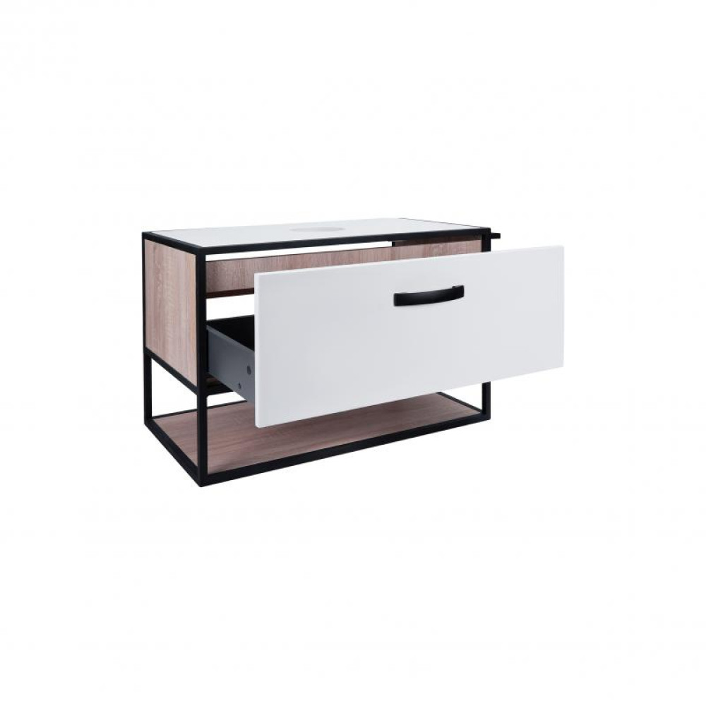 Тумба підвісна Qtap Taurus 800х476х469 White / Whitish oak зі стільницею QT2479TPT803WWO