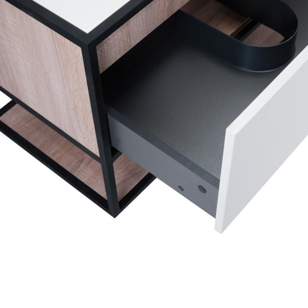 Тумба підвісна Qtap Taurus 800х476х469 White / Whitish oak зі стільницею QT2479TPT803WWO