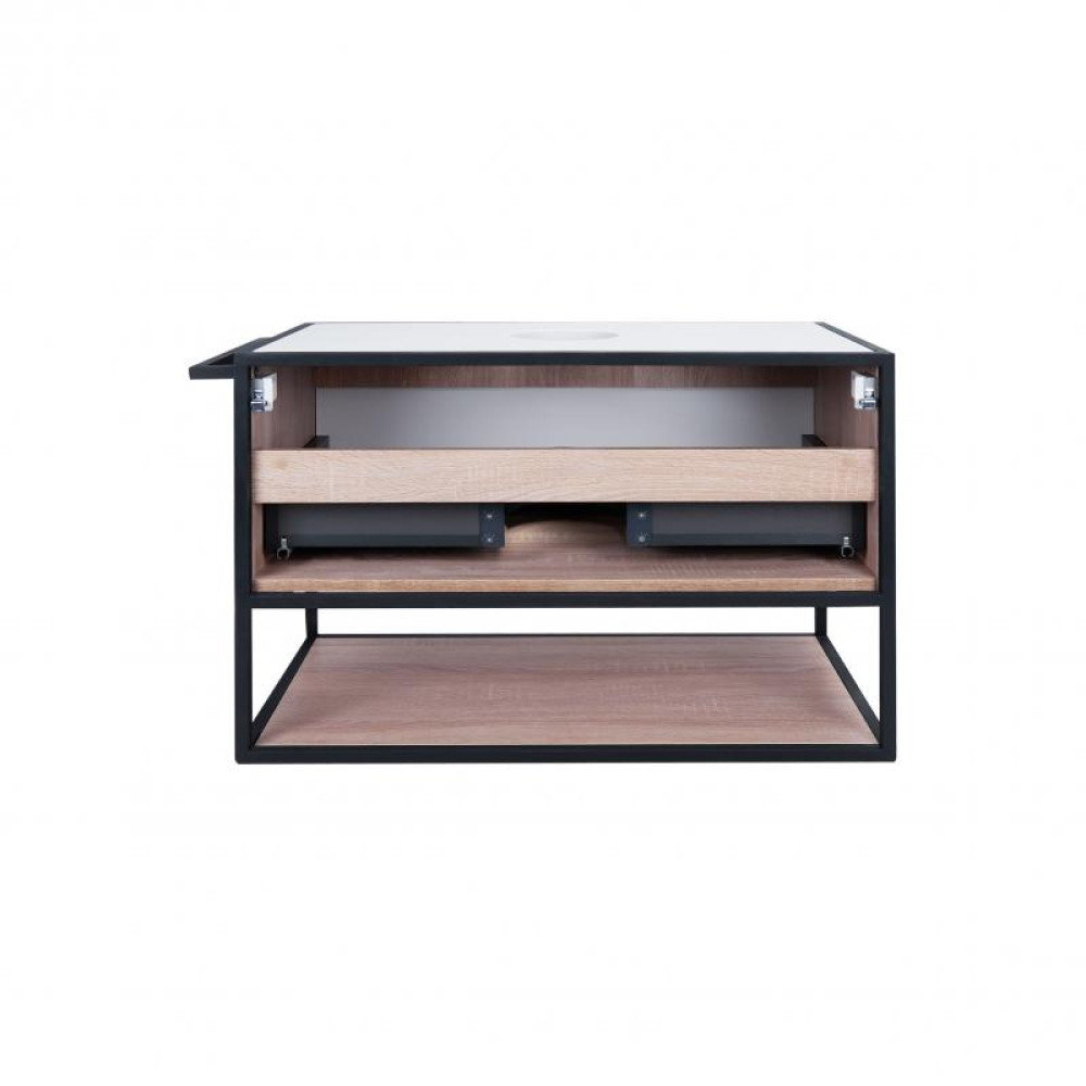 Тумба підвісна Qtap Taurus 800х476х469 White / Whitish oak зі стільницею QT2479TPT803WWO